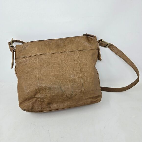 GREAT AMERICAN LEATHER WORKS Shoulder Bag Caramel Brown Purse Soft Boho Embossed - Picture 6 of 16